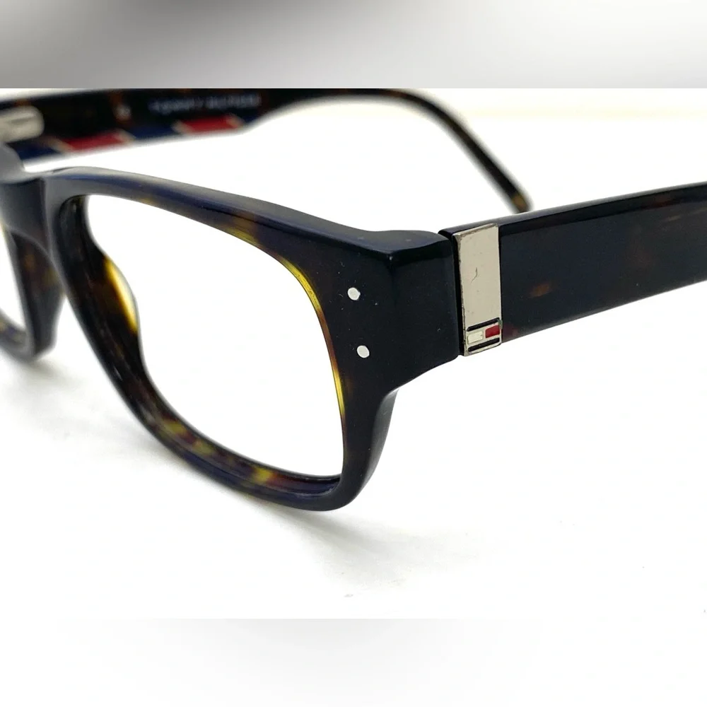 Tommy Hilfiger Men's Tortoise Shell Rectangle Shaped Eyeglass Frame TH3299